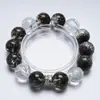 Pulsera de Cristal Negro Fuegos Artificiales Mar de Pena de Nieve para Mujer, Diseño de Moda, Pulsera de Lujo Ligero al por Mayor