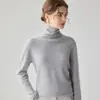 Suéter 100% Cachemir Puro para Mujer Primera Línea Listo para Usar Cuello Alto Delgado Cálido Capa Base Tejido de Punto