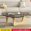 Mesa de Centro Redonda Moderna Simples Criativa para Sala de Estar Pequena Mesa de Centro de Vidro Temperado Mesa de Chá Cinza Influenciador da Internet