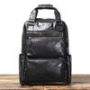 Mochila Multifunción Transfronteriza para Hombre de Cuero Genuino Piel de Vaca para Viajes al Aire Libre Montañismo Mochila Grande Bolsa para Computadora de 16 Pulgadas