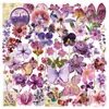 50 Adesivos de Material Transparente Roxo Embossado para Cadernos, Tablets, Capas de Celular, Copos de Água, Adesivos Decorativos de Animal de Estimação