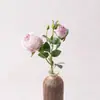 Atmósfera 3 cabezas Aisha Rosa Flor Artificial Flor de Seda Flor Falsa Plantas Verdes Tienda Decoración Hogar Flor de Rosa Artificial