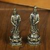 Adornos de Guanyin de latón para sala de estar, escritorio, pequeños productos de bronce, adornos antiguos de bronce, artesanías antiguas de metal de cobre puro