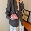 Bolsa Feminina Casual Estilo Coreano Estilo Ocidental Moda 2025 Primavera e Verão Bolsa de Ombro Simples Estilo Ocidental Portátil Cor Sólida Bolsa Concha
