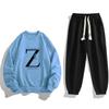 Traje Deportivo Casual de Primavera y Otoño para Hombre Sudadera de Cuello Redondo Leggings de Manga Larga Estilo Coreano Moda Ropa Nueva para Hombre