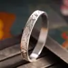 Joyería de Plata Pura 999.9 Plata Pura Artesanía Fina Simple Versátil Artístico Retro Estilo Étnico Pulsera