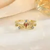 Anillo Popular Exquisito de Piedra Preciosa Ultra Brillante Nicho Lujo Ligero Personalizado para Mujer Abierto Ajustable Anillo de Gama Alta Venta al por Mayor