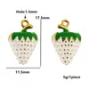 Pingente de Fruta de Aço Inoxidável Sólido com Gotejamento de Óleo Acessórios para Joias DIY Pingente de Abóbora Cogumelo Morango para Colar Brincos