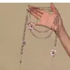 Colar Pingente de Flor de Tecido com Pérolas, Moderno e Versátil, Corrente Delicada para Clavícula, Joias Elegantes e de Alto Padrão para Atacado