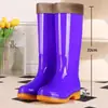 Botas de lluvia de goma negras de caña alta con forro de felpa, cubrezapatos impermeables, protectores de zapatos de goma, botas de agua, botas cortas de cocina para mujer, cálidas