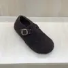 Zapatos Birkenstock de Forro Cálido de Lana Todo Incluido para Mujer, Nuevos Zapatos de Algodón de Invierno 2025 con Aumento Oculto de Altura, Zapatos Birkenstock Peludos sin Cordones