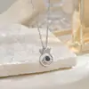 100 Idiomas Te Amo Collar de Proyección Colgante de Corona para Mujer Cadena para Clavícula Color Personalizado Grabado de Foto Regalo del Día de San Valentín Chino