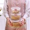 Fiambrera multifuncional personalizada de fábrica, con calefacción por microondas, refrigerador, caja de conservación de alimentos frescos, redonda, de plástico, sellada, de grado alimenticio.