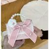 Bolsa para Niña Estilo Coreano Otoño e Invierno con Lazo Camelia Perla Portátil Encaje Encaje Bolsa Cruzada para Guardería