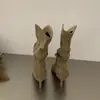 Botines de tacón alto para mujer, botines estilo coreano, estilo popular de celebridad de internet, punta fina, botines de tacón de bloque modernos, nuevas botas de moda 2026