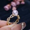 Accesorios de bricolaje Anillo de perla de plata esterlina S925 Soporte vacío Anillo de nariz de cerdo de micro circón Soporte de anillo Apertura de anillo