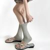 Verano Nuevo Delgadas Serie Miu Calcetines con Pie de Color Sólido, Calcetines Versátiles de Media Caña Holgados, Calcetines Blancos