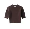 Comércio Exterior Atacado Outono Novo Estilo Europeu e Americano Gola Redonda Costurada Pulôver Manga Curta Tricô 6771109