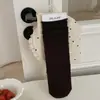Calcetines de Mujer Estilo Coreano para Primavera y Otoño, Bordes Sueltos, Nube Suave, Cómodos, Versátiles, Negros y Blancos, de Media Pantorrilla para Mujer