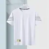 Camiseta de manga corta de verano para hombre, de seda helada, transpirable, de manga corta, con cuello redondo, informal, versátil y atractiva.