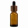 En Stock 15ml 20ml 30ml 50ml Botellas para Aceites Esenciales con Anillo de Madera de Nogal Botellas Gotero de Vidrio de Grado Alimenticio Venta al por Mayor Capacidad Pequeña