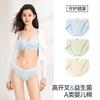 Ropa interior femenina de algodón puro de grado A, sin costuras de corte alto con probióticos, entrepierna fina y extendida para todas las estaciones, bragas jacquard antibacterianas 10A