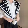 Xale Pequeno de Lã Primavera e Outono Celebridade da Internet Tecelão de Agulha Feminino Decoração de Verão Ombro Falso Duas Peças Cachecol de Proteção para o Pescoço