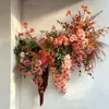 Cor de café de outono estilo retrô materiais florais materiais florais de casamento móveis macios atmosfera de outono adereços de casamento decorações flores artificiais