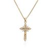 Venta directa de fábrica en stock incrustación de cobre microjoyería de moda europea y americana colgante geométrico de circón AAA collar de oro