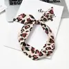 Pañuelo Pequeño de Seda Estampado de Leopardo para Mujer Primavera Otoño Verano Lazo para Bolso Cinta para Envolver Asa Cinta Estrecha para Muñeca Estilo Nuevo