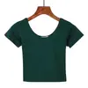 Camiseta Feminina Curta de Manga Curta, Estilo Coreano, Lisa, Justa, Expondo o Umbigo, Top Curto de Cintura Alta, Camiseta Curta