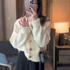 Cardigan de Tricô Rosa Simples Estilo Coreano Outono/Inverno 2026 Outono/Inverno Novo Design com Senso de Tendência Peça de Exterior de Nicho Suéter de Botão Único