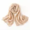 Cachemira 2025 Otoño e Invierno Nuevo Chal para Mujer Color Sólido Cuello Calado Bufanda Moda Jersey Bufanda Larga de Punto
