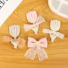 Cinta de Malla Fresca Accesorios de Moño de Perlas Flor de Tela Hecha a Mano Hilo Tejido Tela de Organza Accesorios de Ropa DIY