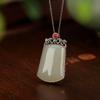 Yilu plata S925 plata esterlina jade Hetian natural rojo del sur simple elegante colgante no-matter colgante estilo retro personalizado