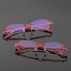 Gafas de Presbicia de Moda para Mujer Gafas de Moda para Mujer con Lente Azul para Larga Distancia Espejo sin Montura Espejo sin Montura 801