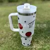 Nuevo Modelo 2024 Taza para Coche de 40 oz con Asa, Taza Aislada con Popote, Taza de Hielo para Mantener Frío Montada en Coche, Taza de Agua Serie Deportiva
