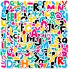 6 Folhas/Pacote de Combinação de Números, Letras e Símbolos Adesivos Coloridos Graffiti Venda Quente Transfronteiriça Adesivos Decorativos DIY para Copo de Água Computador