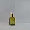 15ml30ml60ml125ml verde oliva ombro inclinado vidro água de flor frasco vazio frasco conta-gotas frasco líquido dividido em frascos