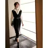 Vestido de malha colete de design de nicho estilo francês de alta qualidade para primavera outono e inverno Novo estilo Chanel saia elegante para mulheres