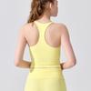 Estilo Deseo Puro Diseño Camisola Plisada Chaleco para Mujer Primavera y Verano Ropa Exterior Ajustada Corta Hermosa Espalda Top con Almohadilla en el Pecho