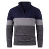 2025 Nuevos Jerséis de Punto con Bloques de Color y Cuello de Solapa para Hombre y Jerséis Exportación Exportación Transfronteriza Camisetas Interiores