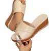 Zapatillas de Plataforma de Talla Grande para Comercio Exterior Europeo y Americano con Patrón de Piedra y Boca de Pez para Mujer, Casuales Transfronterizas para Exterior, Zapatillas de Tacón de Cuña Wish