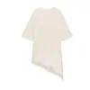 Aliexpress Más Vendido Moda Casual Femenina Transfronteriza Europea y Americana Sencilla de Corte Recto Cuello Redondo Manga Corta Encaje Parcheado Camiseta Larga