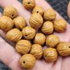 Cabeça de macaco pêssego cabeça de sapo contas redondas contas de madeira amarela pulseira DIY acessórios de colar contas artesanais
