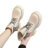 Botines estilo británico Martin para mujer, nueva colección otoño/invierno 2026, modernos y populares, botines de algodón con forro polar, suela gruesa, que aumentan la altura, botines cortos para mujeres petite
