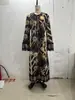 Comércio Exterior 2026 Novo Estilo Transfronteiriço Estilo Europeu e Americano Moda Feminina Atacado Moda Temperamento Cadarço Estampado Vestido Longo
