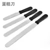 Espátula para Hornear con Mango Negro 6/8/10/12 Pulgadas Espátula Recta Espátula Curva de Acero Inoxidable Cuchillo para Decorar Pasteles Cuchillo Desmoldante