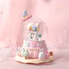 Coração Feminino Cervo Fofo Bola de Cristal Desenho Animado Caixa de Música Decoração de Mesa Ornamento Presente de Aniversário para Estudante