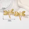 Aretes Franceses Personalizados de Acero Inoxidable, Aretes de Flor Exagerados de Alta Gama, Versátiles Aretes Dorados Estilo Ins para Mujer, Mayoreo